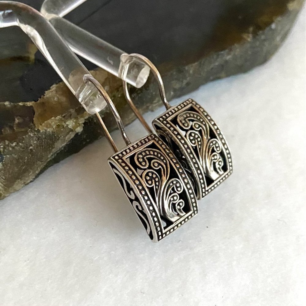 Silpada Sterling Silver Paisley Open Scroll Pendant Necklace & Earrings Set 20" - Picture 16 of 16